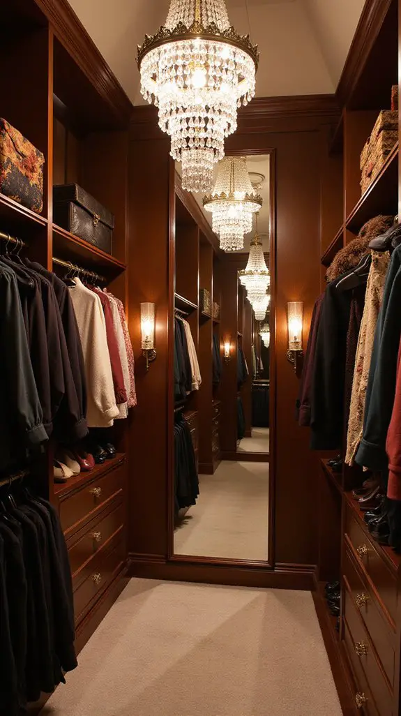 elegant walk in closet lighting