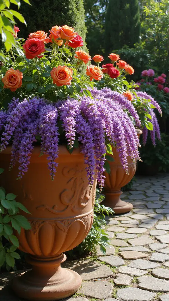 exotic roses in containers