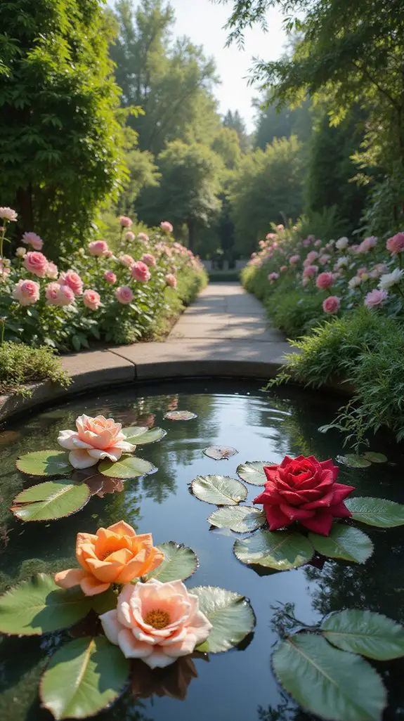 floating roses water feature