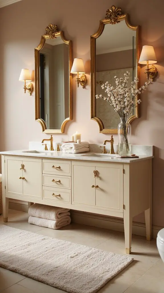 glamorous gold bathroom accents
