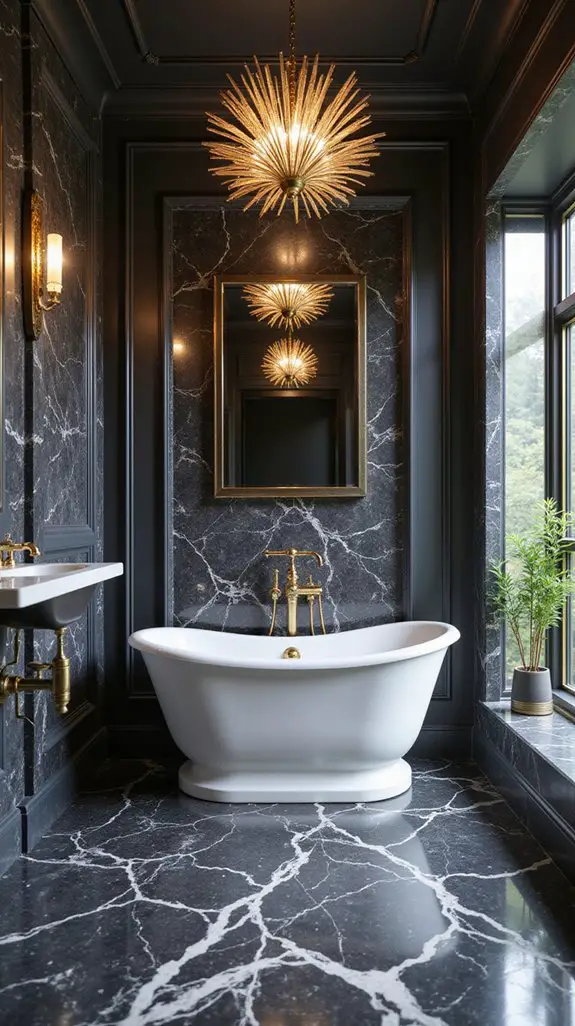 gold lighting enhances bathrooms