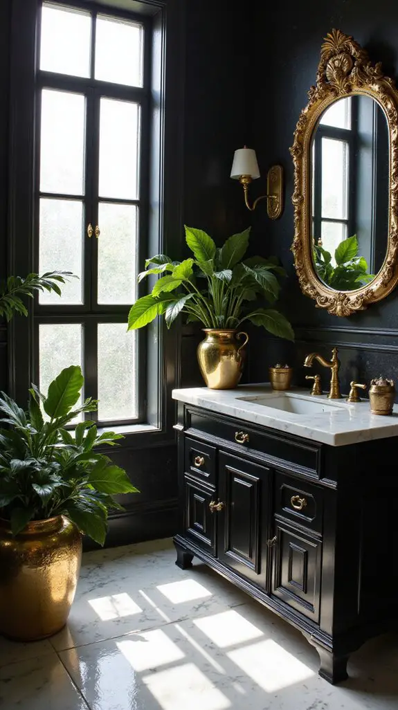 gold pots enhance greenery