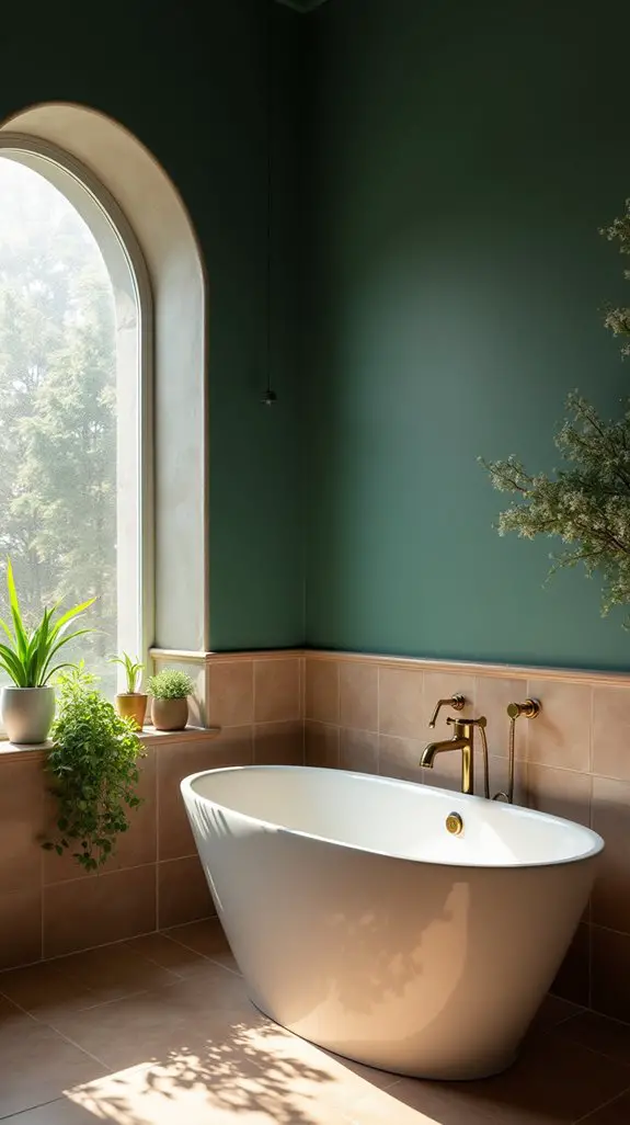 green and brown accents