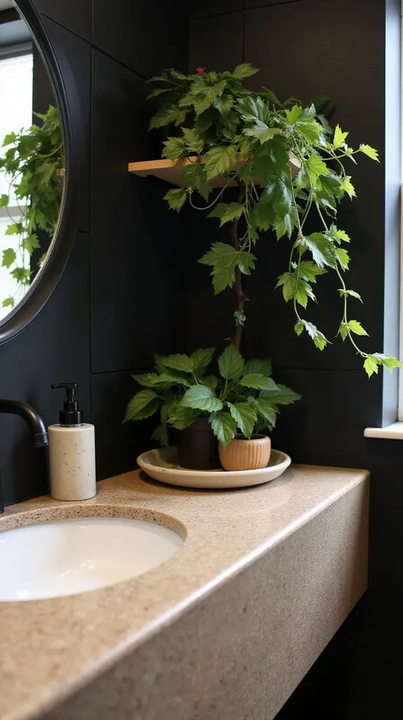 greenery enhances bathroom aesthetics