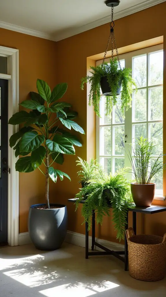 indoor plants enhance entryway