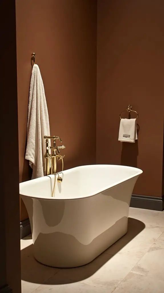 luxurious bathtub warm tones