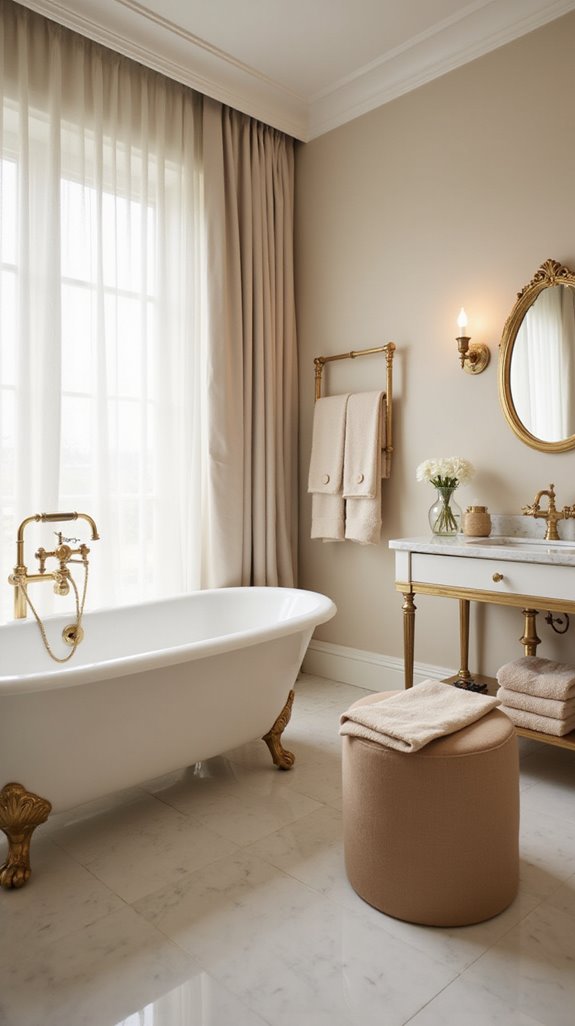 luxurious beige gold bathtub