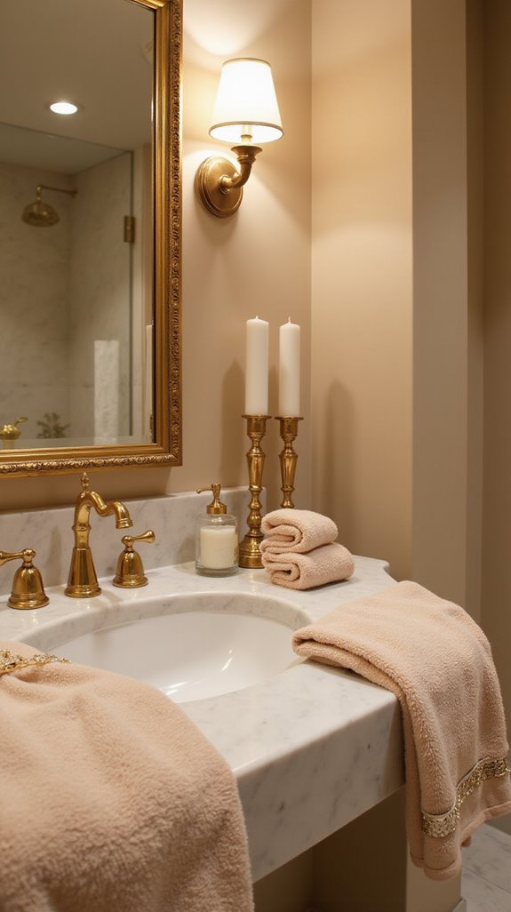 luxurious beige gold towels
