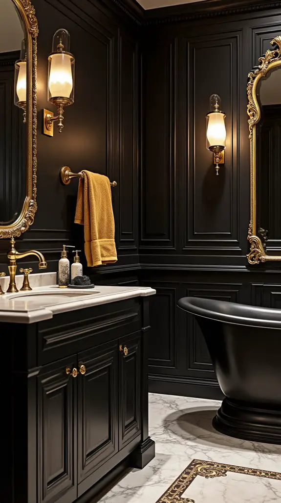 luxurious black and gold