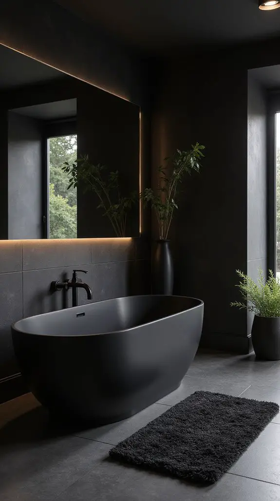 luxurious black bathtub rugs