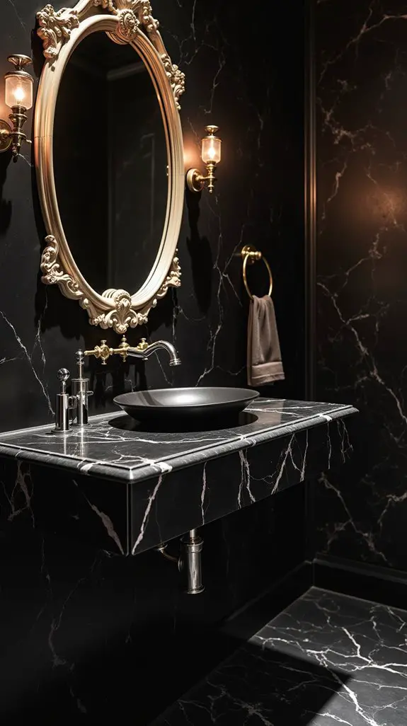luxurious black marble elegance