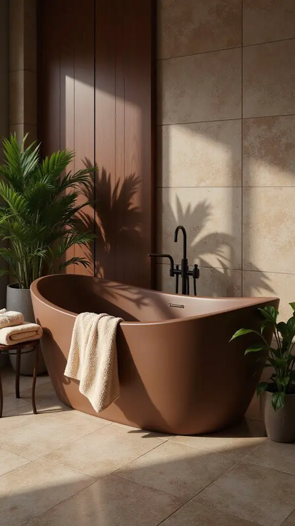 luxurious brown bathtub experience