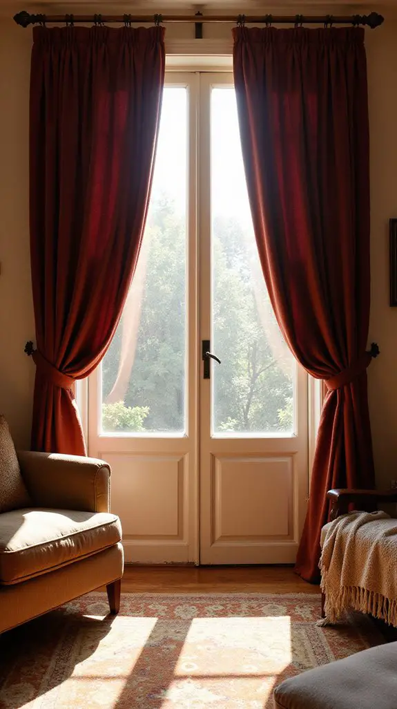 luxurious cozy velvet drapes