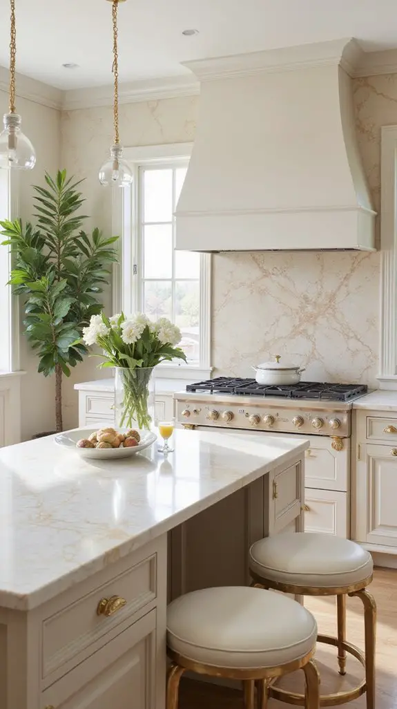luxurious cream marble countertops