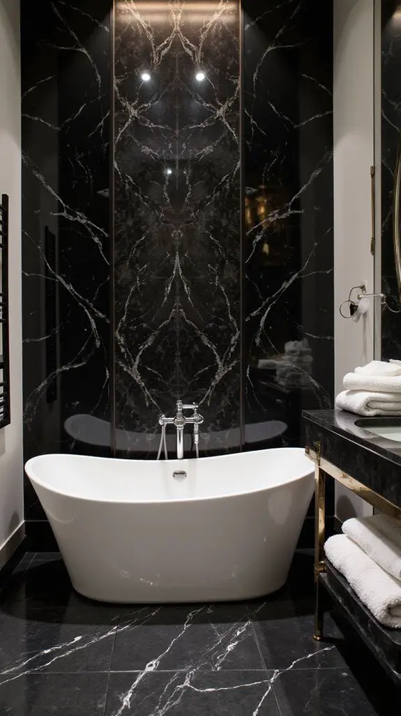 luxury black marble backsplash