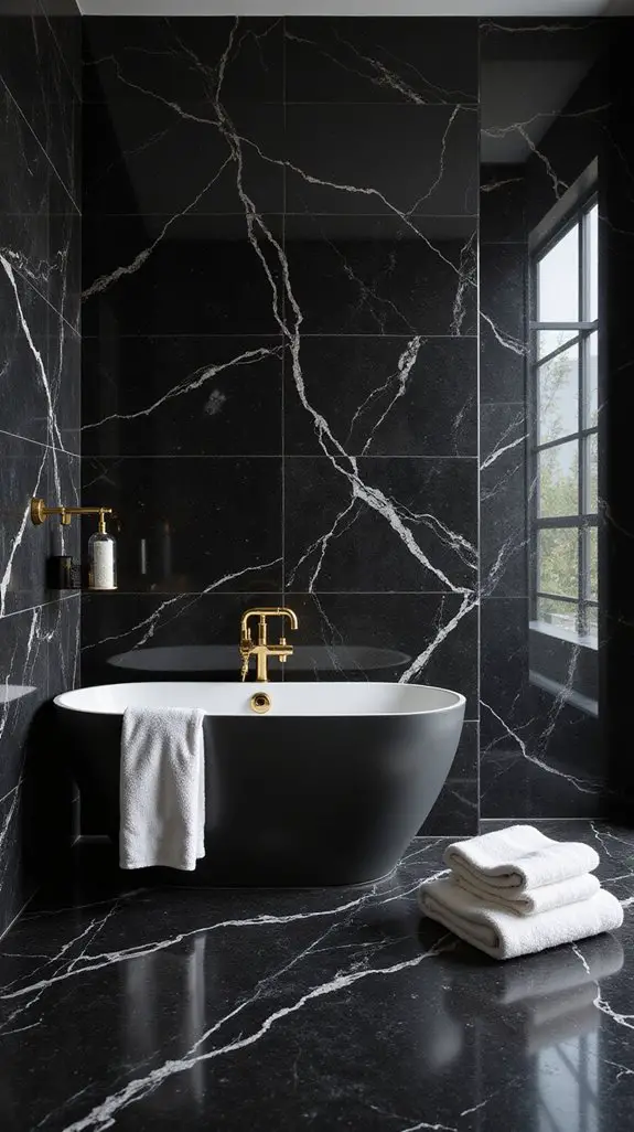 luxury black marble bathroom