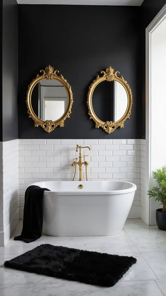 luxury gold accented mirrors