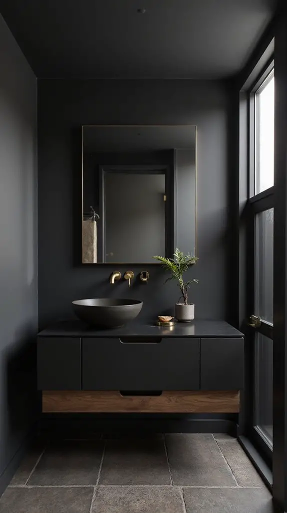 matte black bathroom finishes