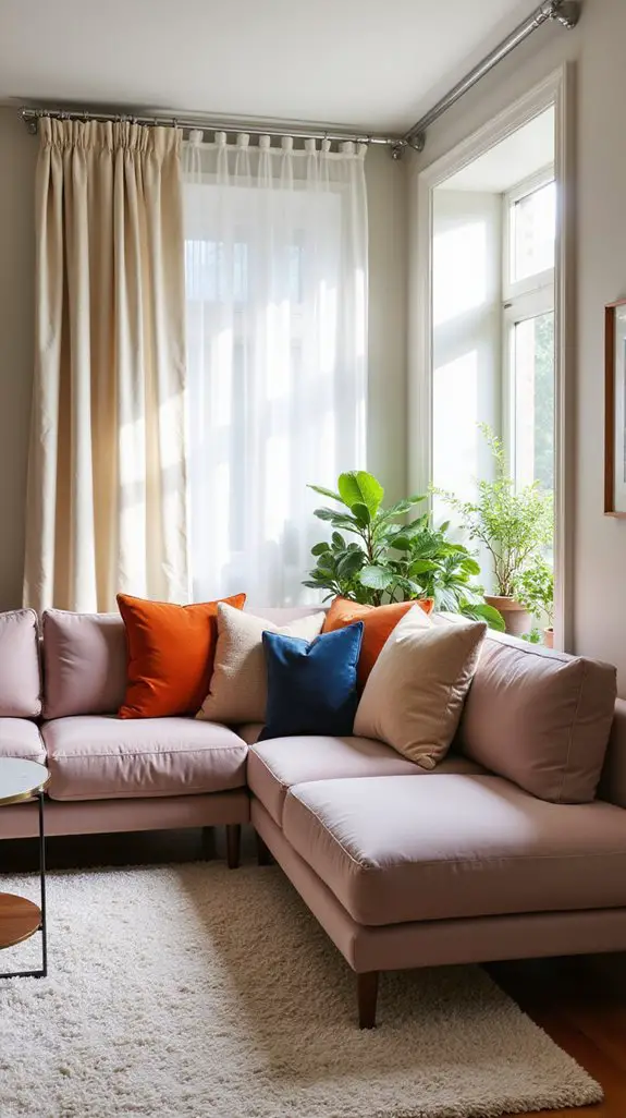 maximize space with corner sofas