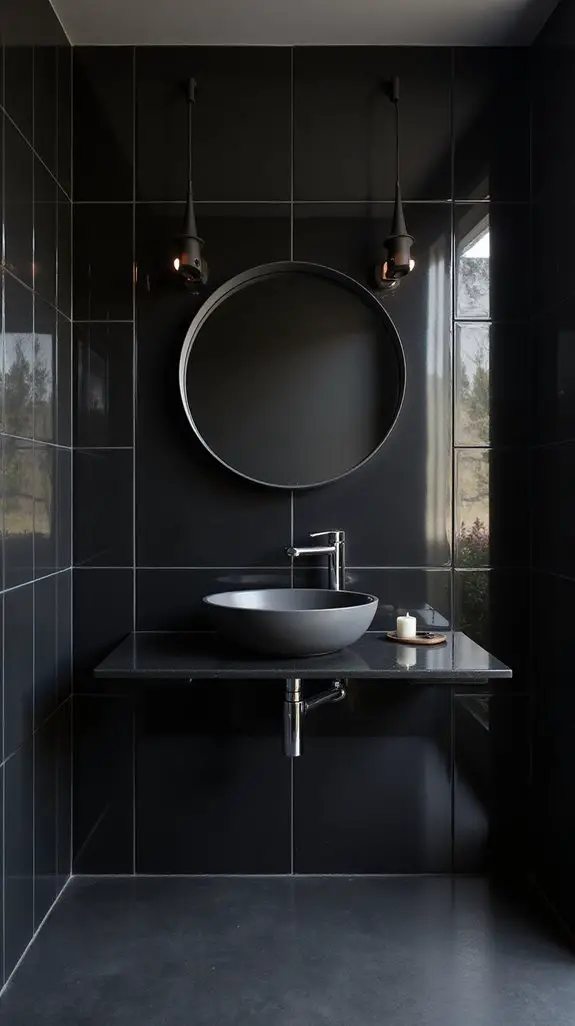 minimalist black glass elegance