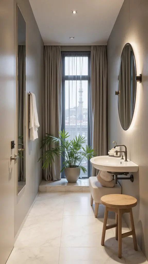 mirrors create spacious illusions