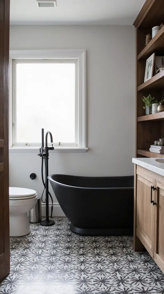 mixed materials for bathrooms