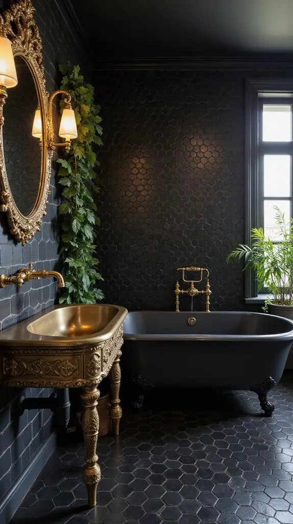 modern vintage bathroom contrast