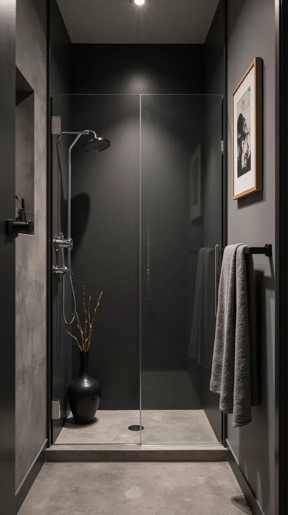 monochrome bathroom wall art