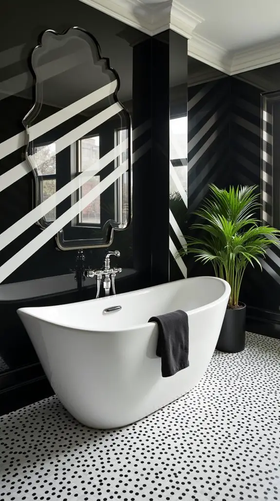 monochrome patterns bathroom design