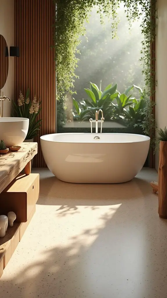 nature inspired terrazzo bathroom design