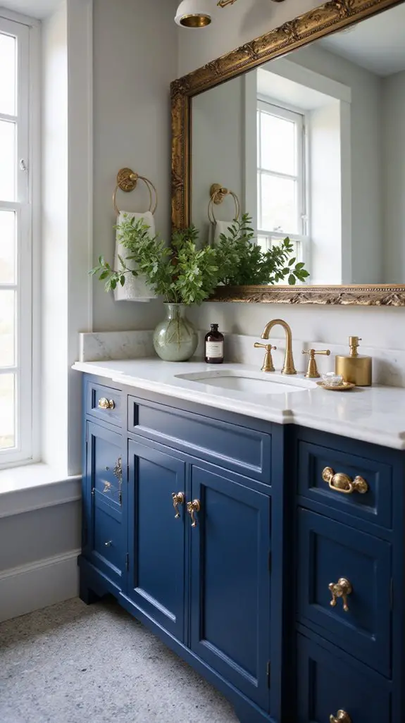 navy blue bathroom elegance