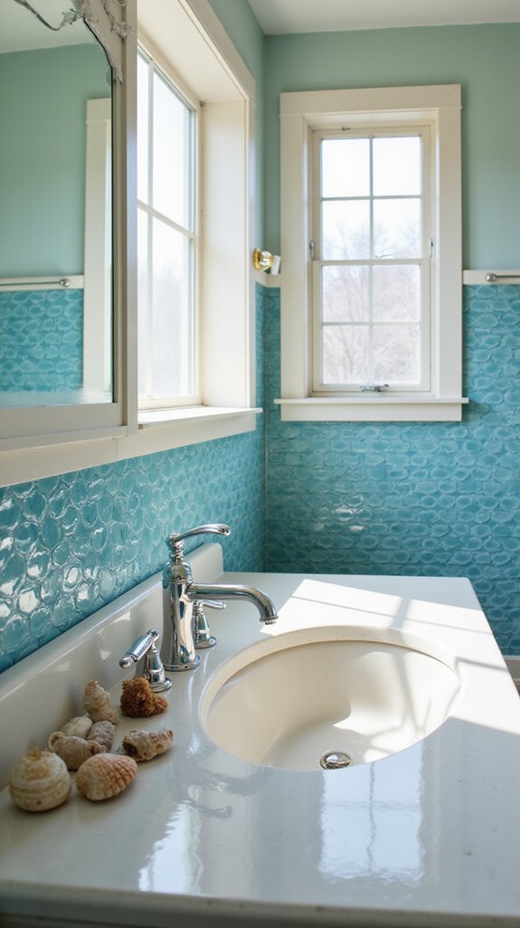 ocean inspired flowing tiles