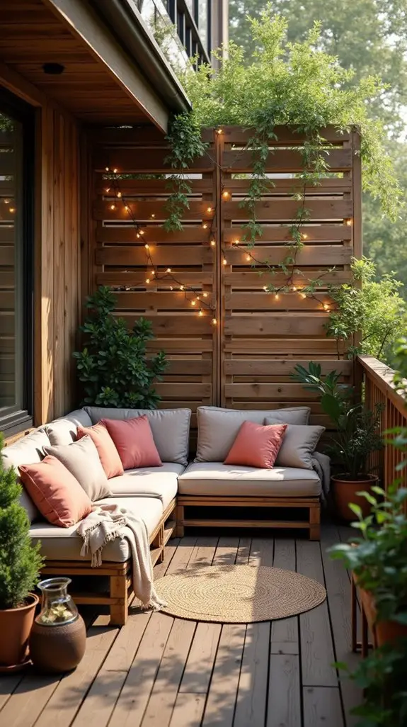 rustic balcony with pallet accents