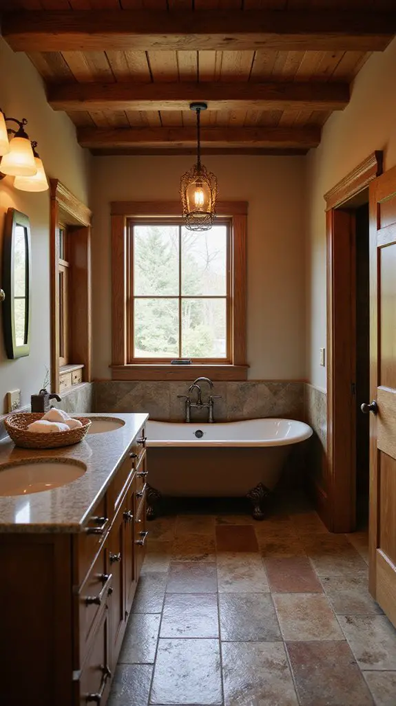 rustic bathroom warmth and charm
