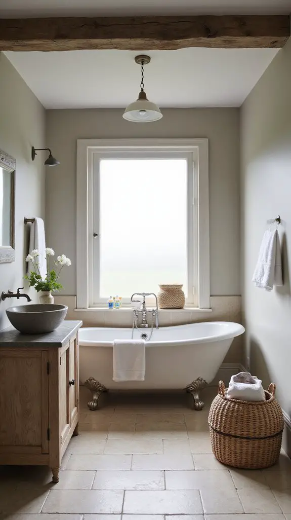 rustic bathroom with accents