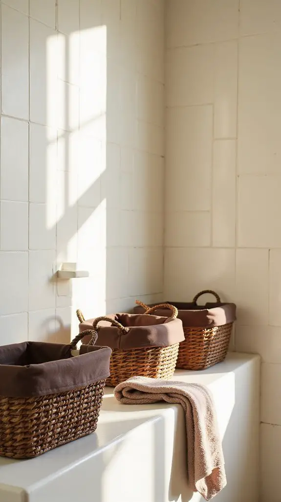 rustic cream wicker baskets