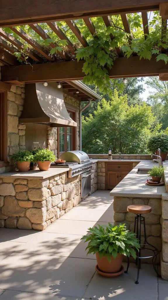 rustic stone kitchen elegance