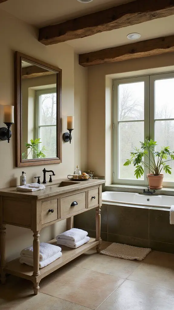 rustic wood bathroom decor