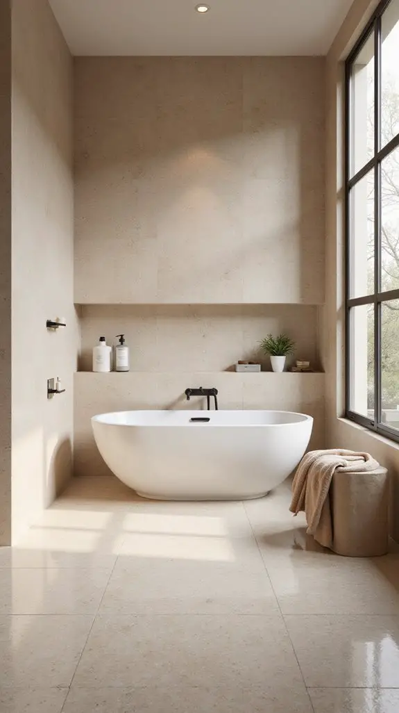 serene monochromatic bathroom elegance