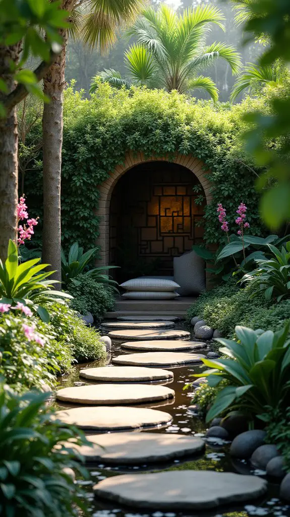 serene outdoor meditation space