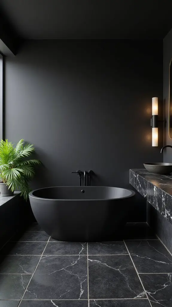sleek black bathroom elegance