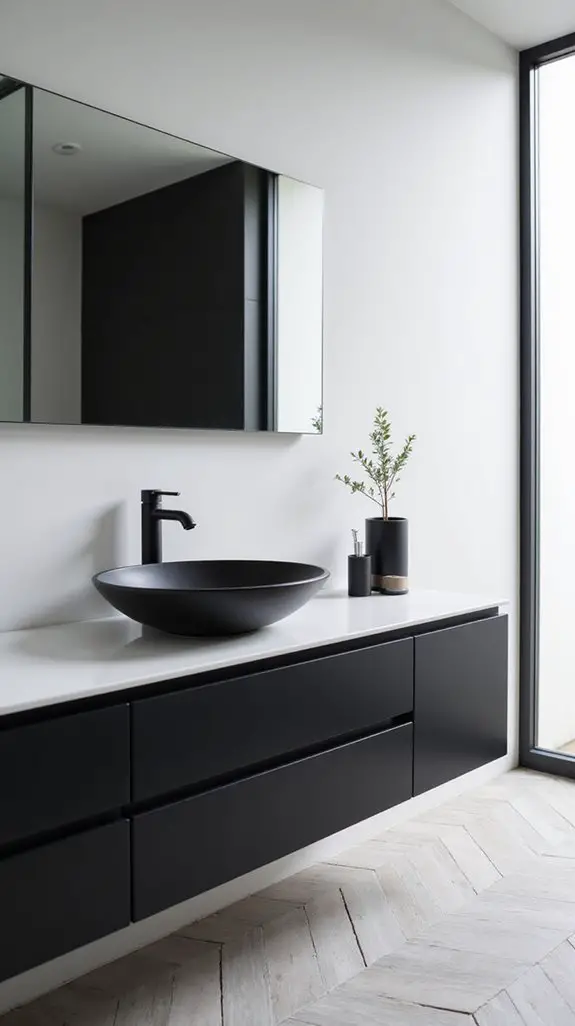 sleek black bathroom fixtures