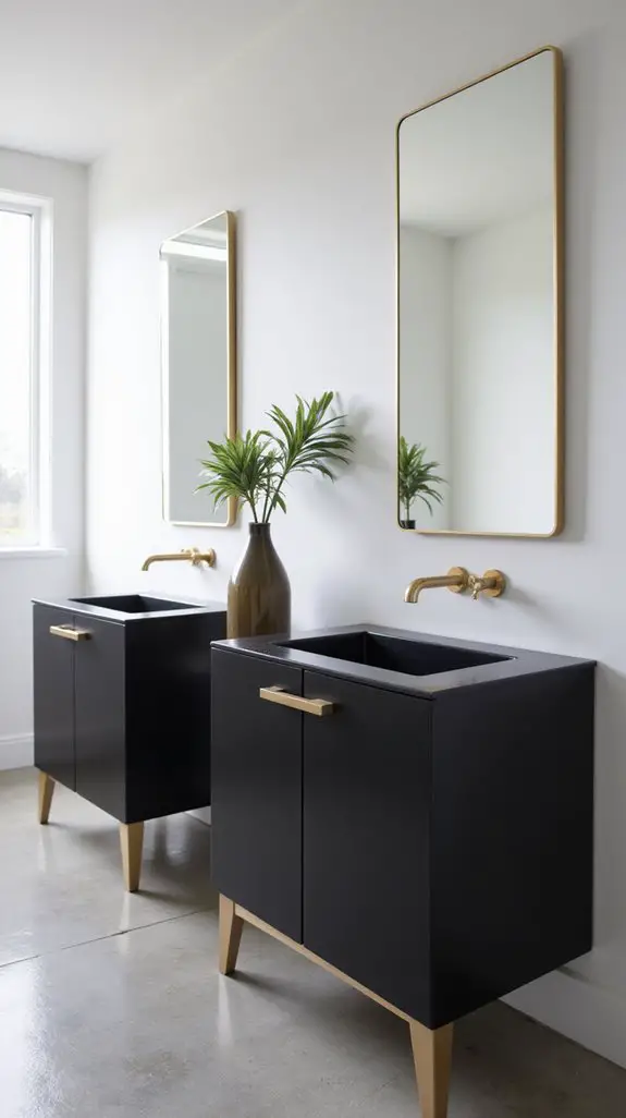 sleek black vanity elegance