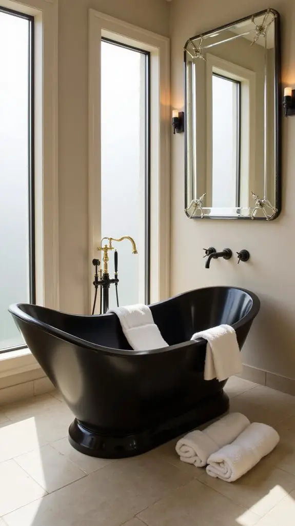 sleek bold black bathtubs