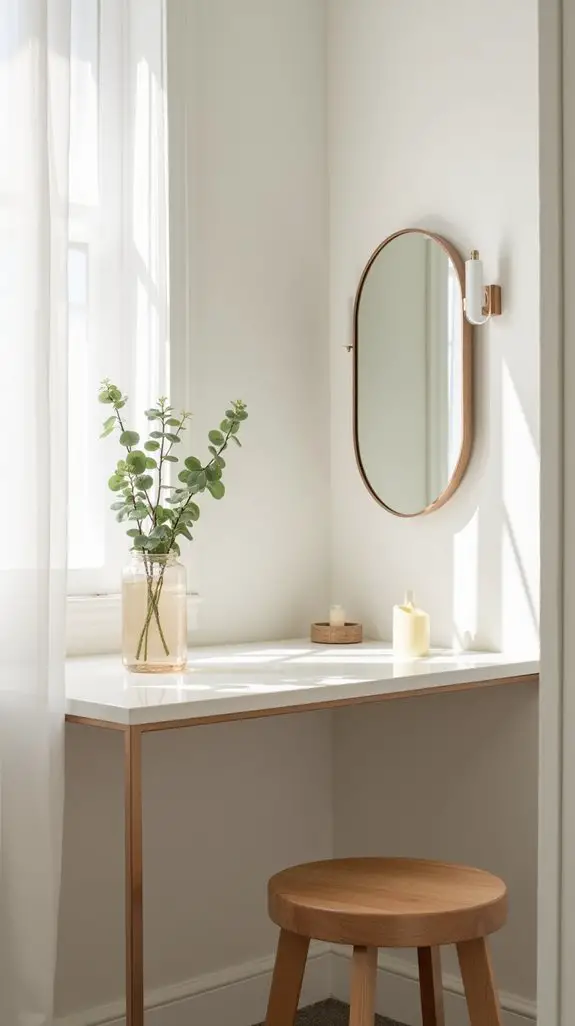 sleek minimalist metal vanity