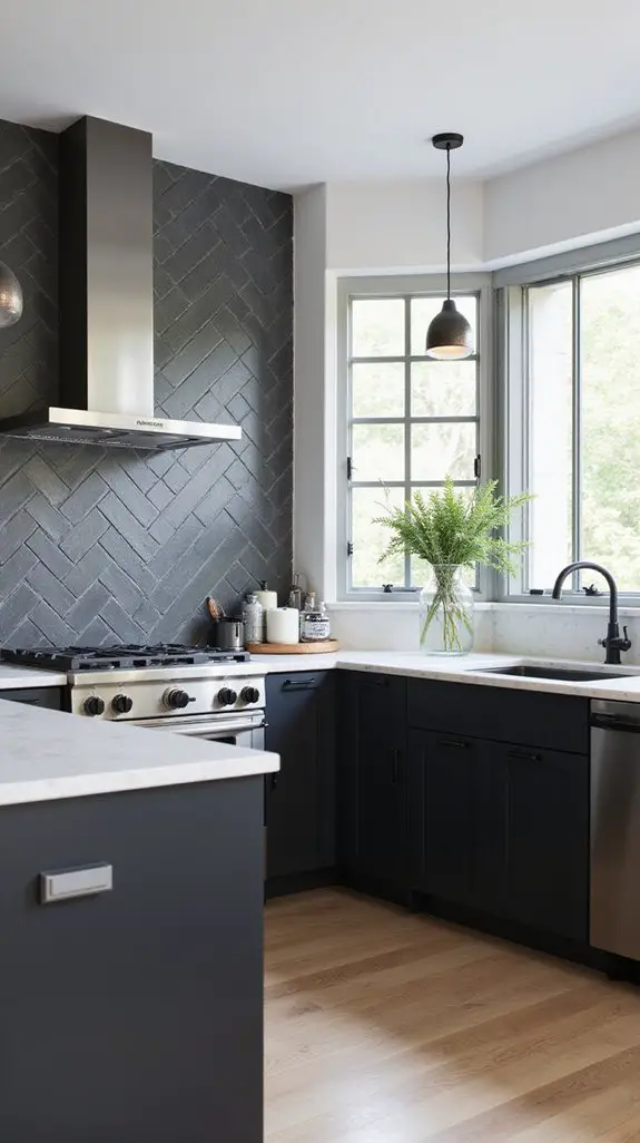 sleek modern slate backsplashes