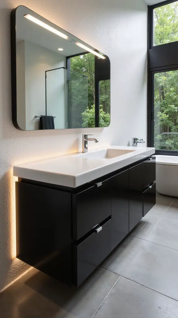 smart tech enhanced black vanities