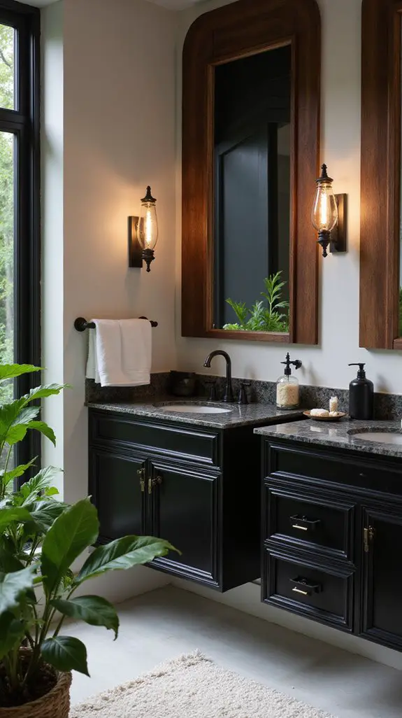 sophisticated black and wood