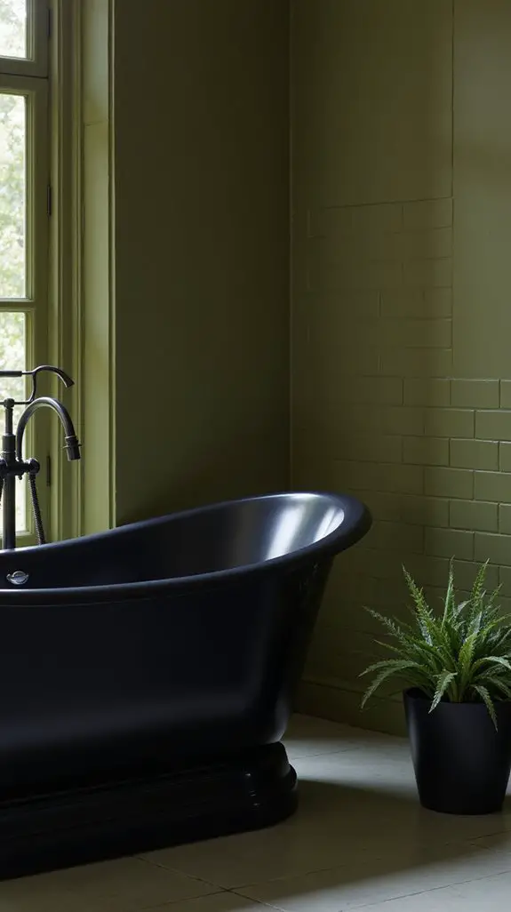 sophisticated black bathtub oasis