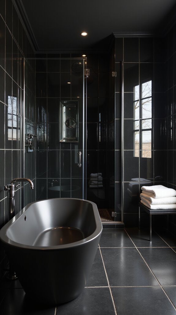 sophisticated black tile elegance
